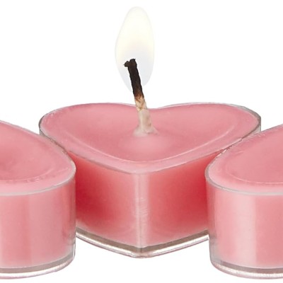 Wick-a-Roo - Heart Tealight Candles | Smokeless | No Residue | 4 Hours Burn Time (Set of 8, Rose)