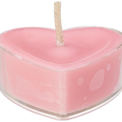 Wick-a-Roo - Heart Tealight Candles | Smokeless | No Residue | 4 Hours Burn Time (Set of 8, Rose)